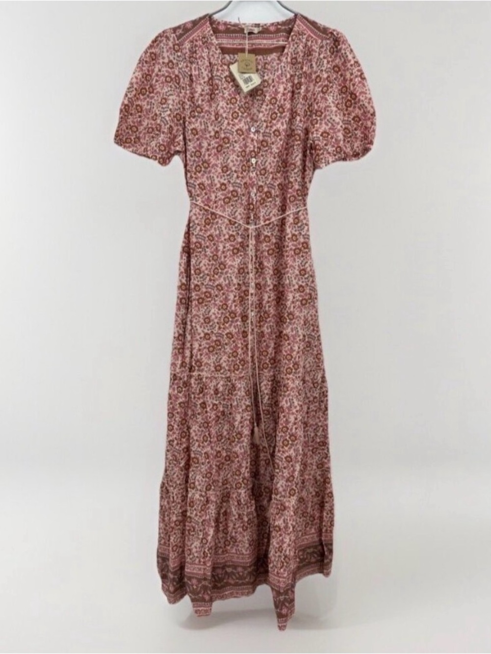 Faherty Orinda Maxi Dress size XL Organic Cotton Button Front Long Sleeve NWT - Picture 2 of 5